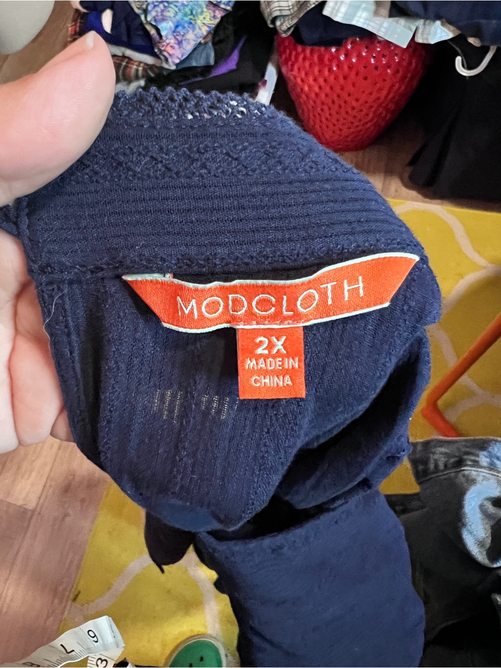 ModCloth Navy Ribbed Tunic Top - Picture 2 of 8